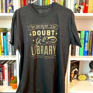 Out of Print When in Doubt Go To The Library Unisex Soft & Comfy T Shirt, Size L